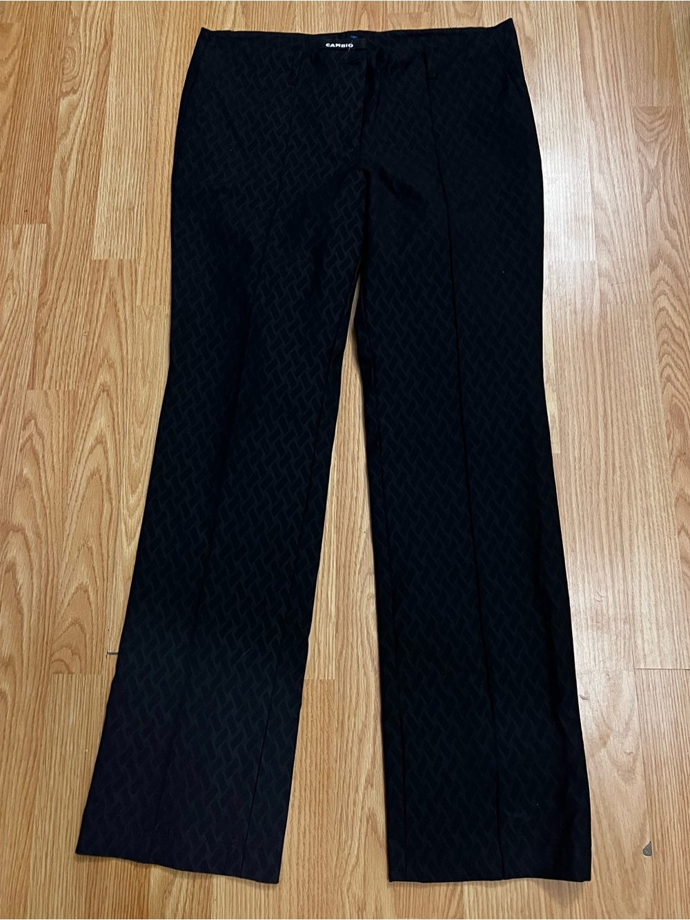 Black Textured Wide-Leg Trousers - Cambio Long